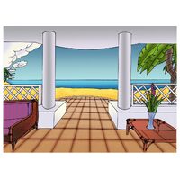 Beach Resort, Manga style background, Clip Studio Paint