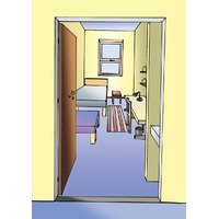 My room in college (intended as a Manga background), Clip Studio Paint