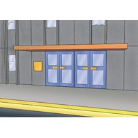 Entrance to a college building, intended as a Manga background, Clip Studio Paint